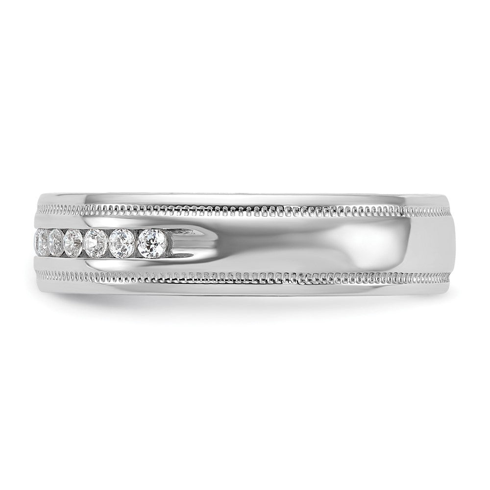 14k Men's Polished and Milgrain 11-Stone 1/4 Carat Lab Grown Diamond Ring