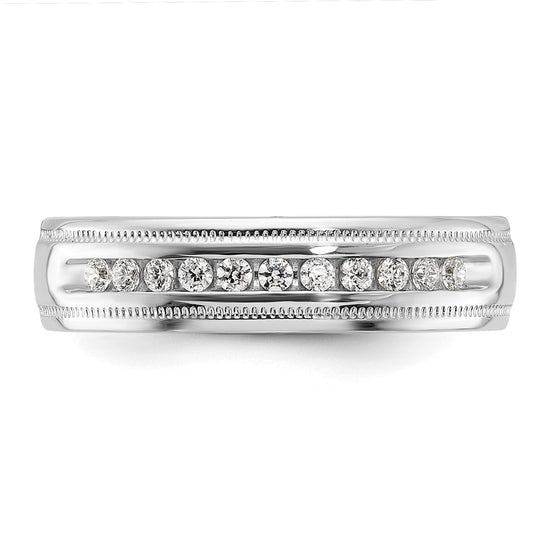 14k Men's Polished and Milgrain 11-Stone 1/4 Carat Lab Grown Diamond Ring