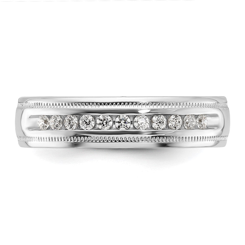 14k Men's Polished and Milgrain 11-Stone 1/4 Carat Lab Grown Diamond Ring