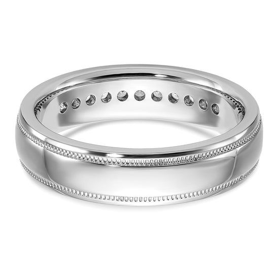 14k Men's Polished and Milgrain 11-Stone 1/4 Carat Lab Grown Diamond Ring