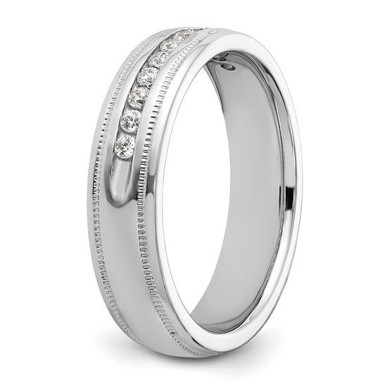 14k Men's Polished and Milgrain 11-Stone 1/4 Carat Lab Grown Diamond Ring