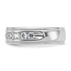 14k White Gold Men's Polished and Milgrain 11-Stone 1 Carat AA Quality Diamond Ring