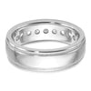 14k White Gold Men's Polished and Milgrain 11-Stone 1 Carat AA Quality Diamond Ring