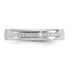 14k White Gold Men's Polished and Grooved Square 10-Stone 1/4 Carat AA Quality Diamond Ring