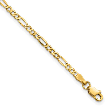Gold (10K & 14K) Semi-Solid Figaro Chain