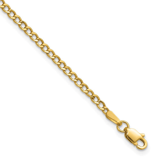 Gold (10K & 14K) Semi-Solid Curb Link Chain