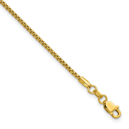 Gold (14K) Semi-Solid Round Box Chain