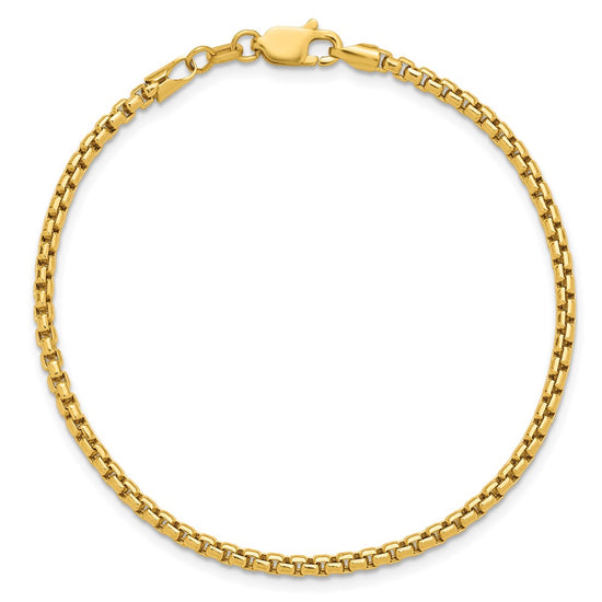 Gold (14K) Semi-Solid Round Box Chain