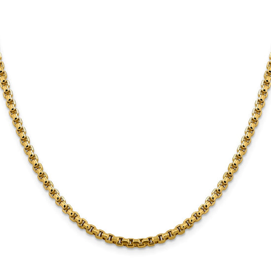 Gold (14K) Semi-Solid Round Box Chain