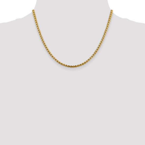 Gold (14K) Semi-Solid Round Box Chain