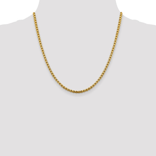 Gold (14K) Semi-Solid Round Box Chain