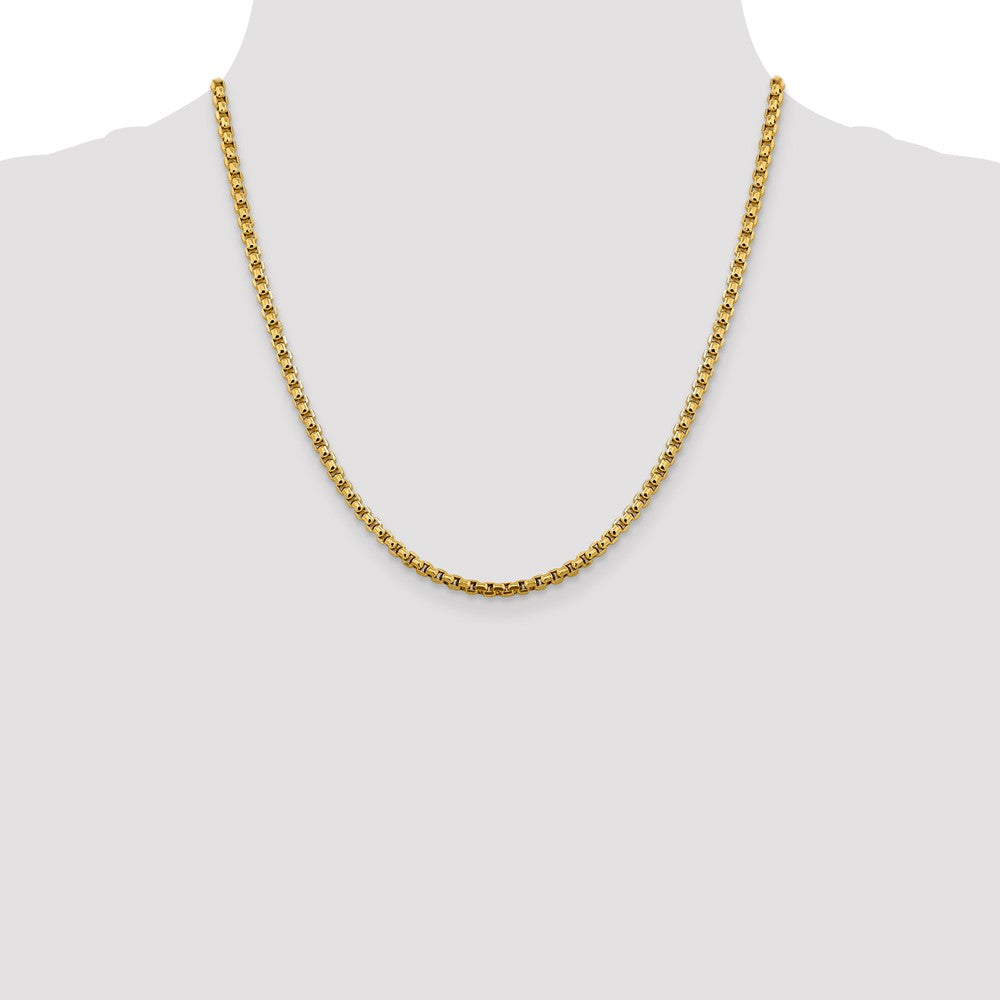 Gold (14K) Semi-Solid Round Box Chain
