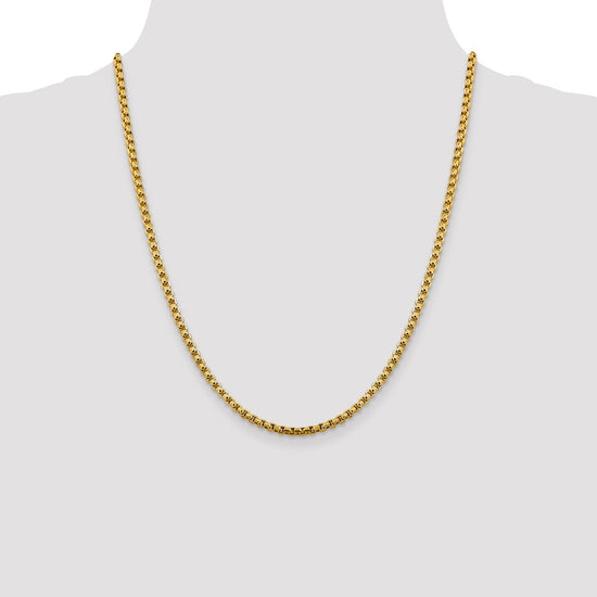 Gold (14K) Semi-Solid Round Box Chain