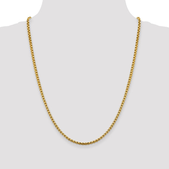 Gold (14K) Semi-Solid Round Box Chain