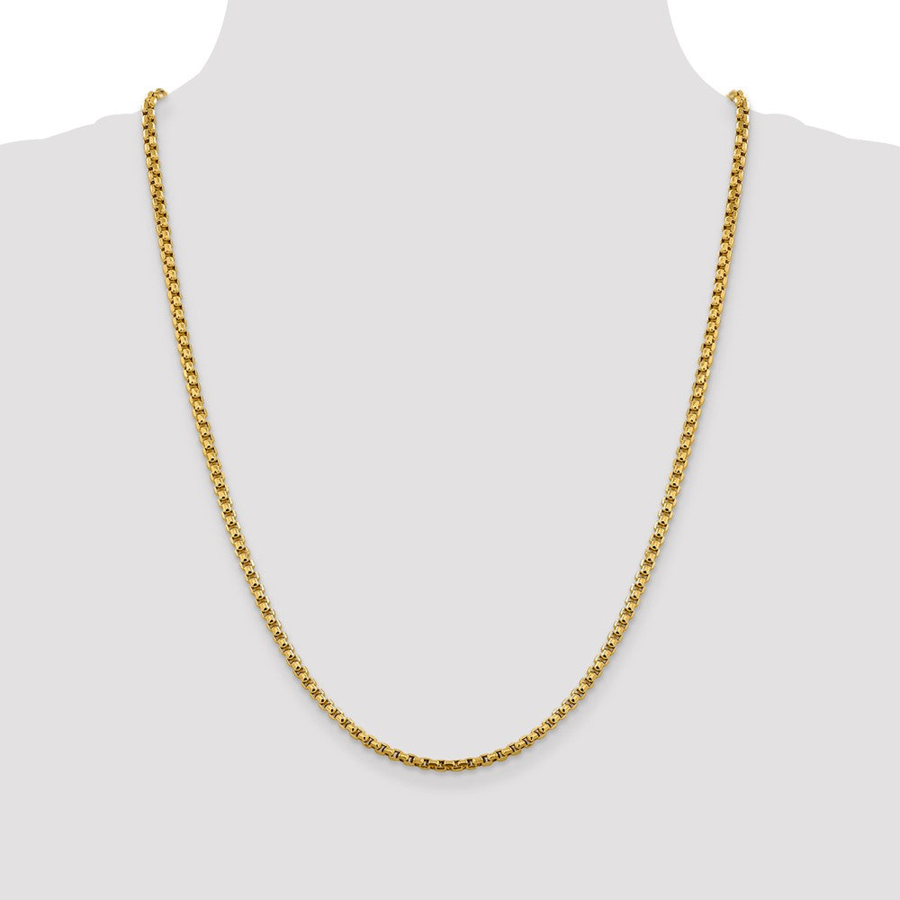 Gold (14K) Semi-Solid Round Box Chain