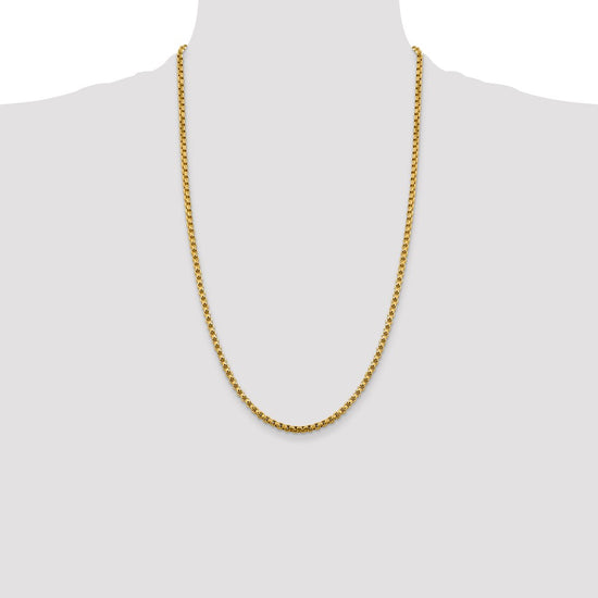 Gold (14K) Semi-Solid Round Box Chain