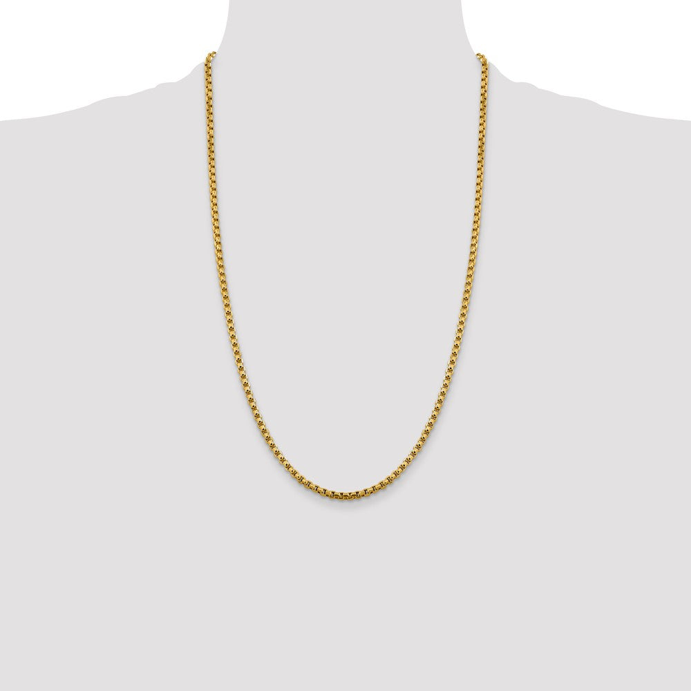 Gold (14K) Semi-Solid Round Box Chain