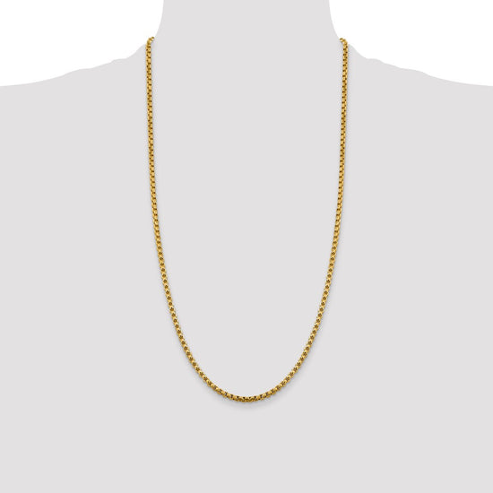 Gold (14K) Semi-Solid Round Box Chain