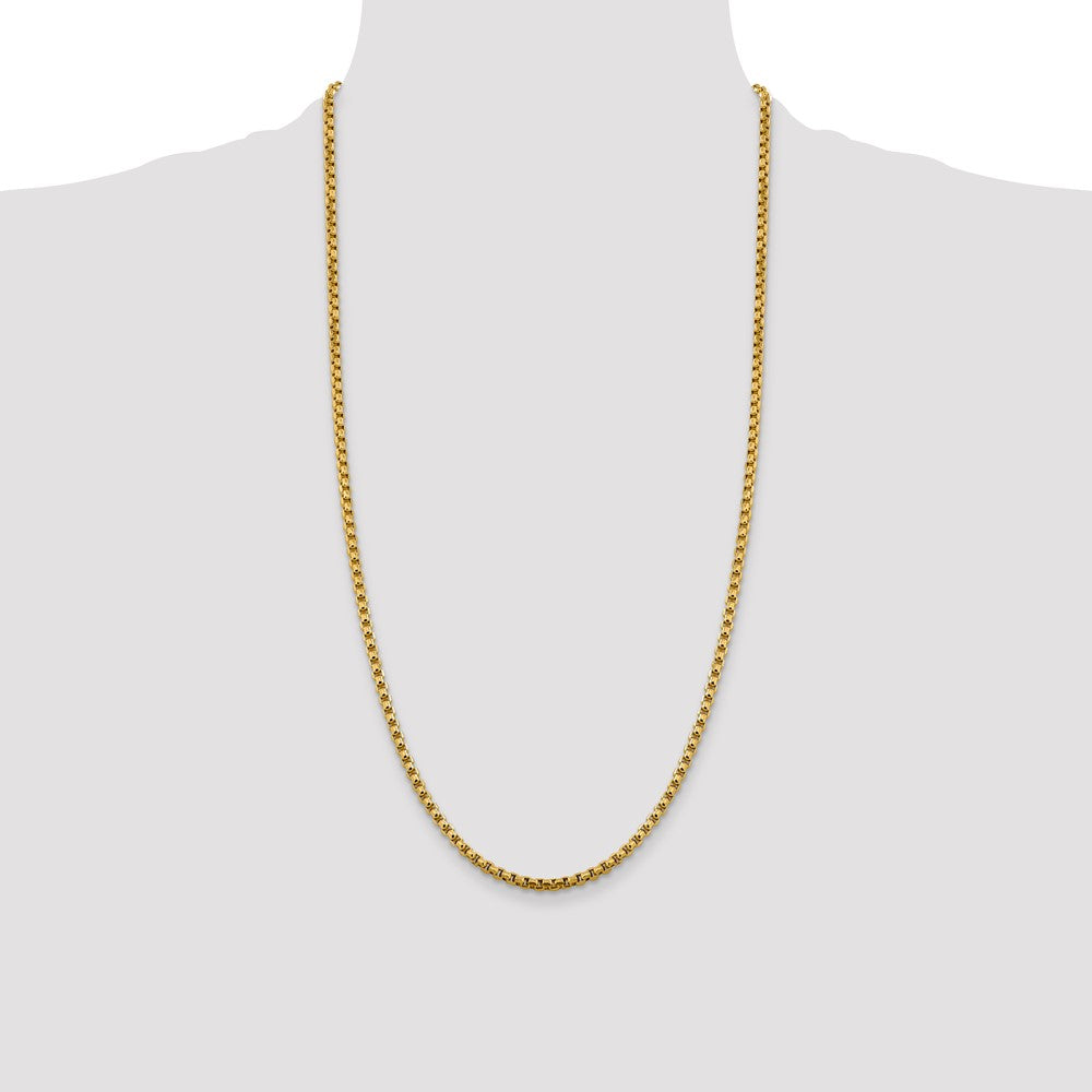 Gold (14K) Semi-Solid Round Box Chain