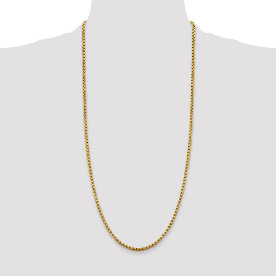 Gold (14K) Semi-Solid Round Box Chain