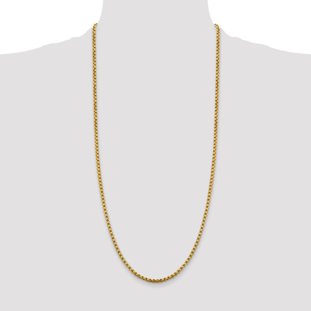 Gold (14K) Semi-Solid Round Box Chain