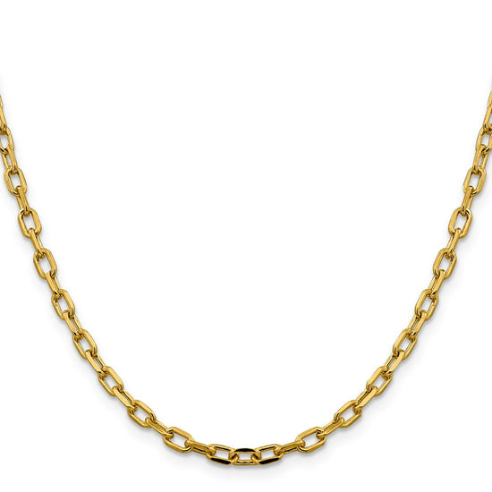 Gold (14K) Semi-solid Diamond-Cut Open Link Cable Chain