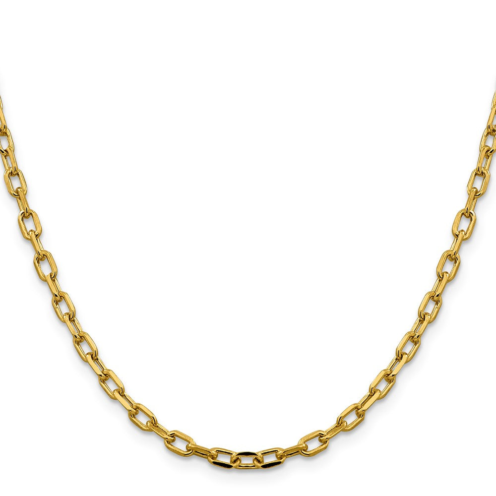 Gold (14K) Semi-solid Diamond-Cut Open Link Cable Chain