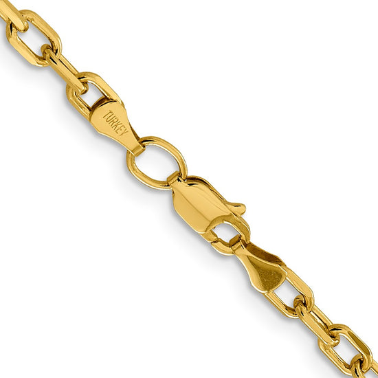Gold (14K) Semi-solid Diamond-Cut Open Link Cable Chain
