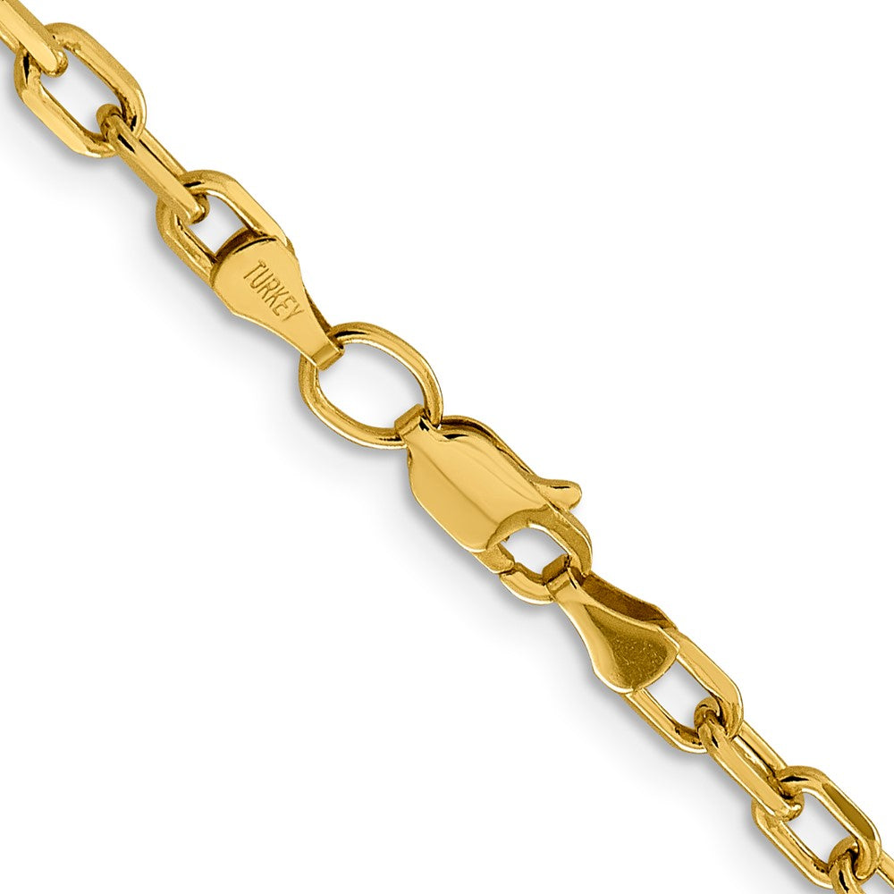Gold (14K) Semi-solid Diamond-Cut Open Link Cable Chain