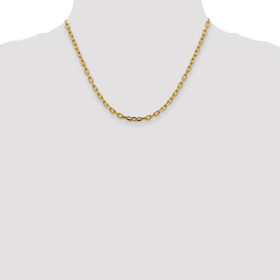 Gold (14K) Semi-solid Diamond-Cut Open Link Cable Chain