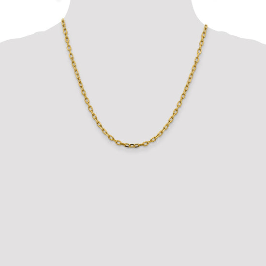 Gold (14K) Semi-solid Diamond-Cut Open Link Cable Chain