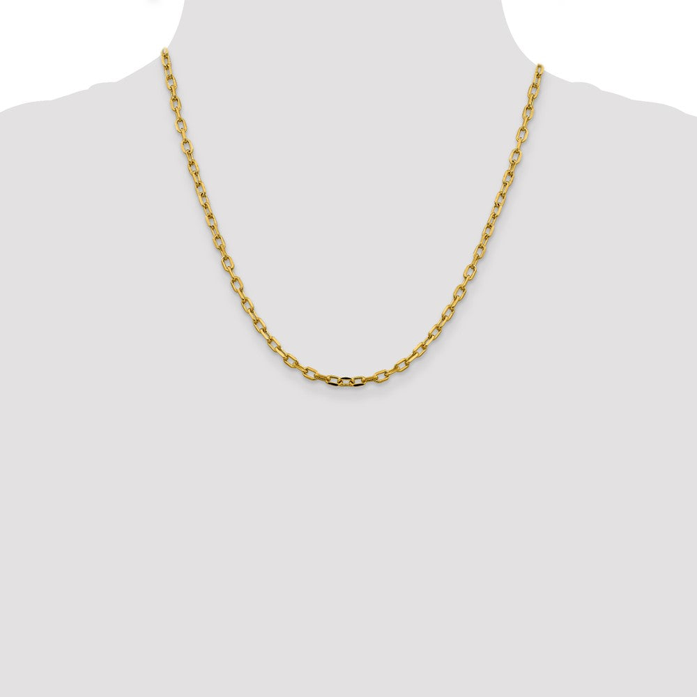 Gold (14K) Semi-solid Diamond-Cut Open Link Cable Chain