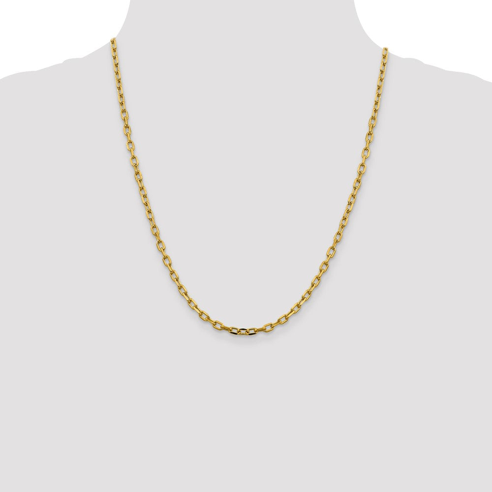 Gold (14K) Semi-solid Diamond-Cut Open Link Cable Chain