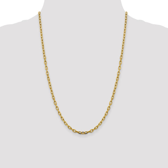 Gold (14K) Semi-solid Diamond-Cut Open Link Cable Chain