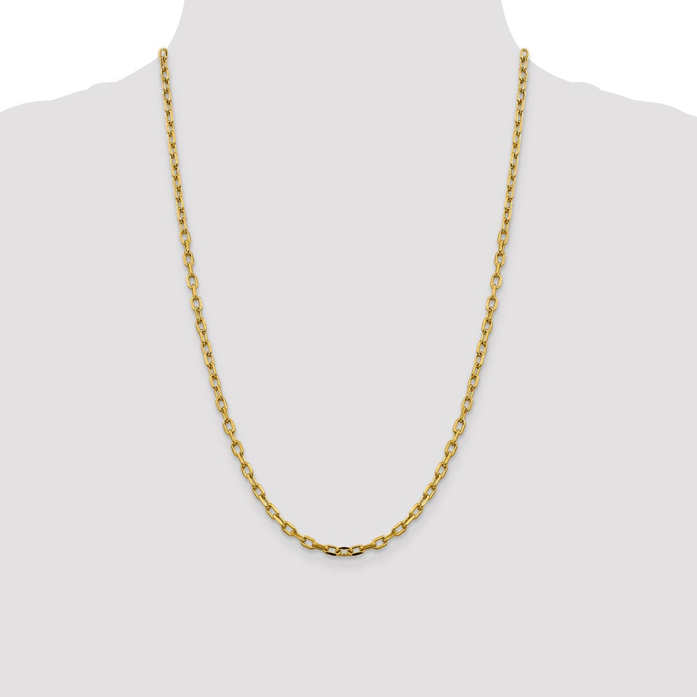 Gold (14K) Semi-solid Diamond-Cut Open Link Cable Chain