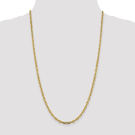 Gold (14K) Semi-solid Diamond-Cut Open Link Cable Chain