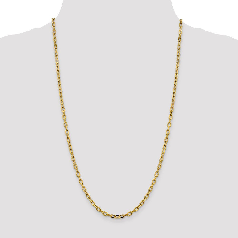Gold (14K) Semi-solid Diamond-Cut Open Link Cable Chain