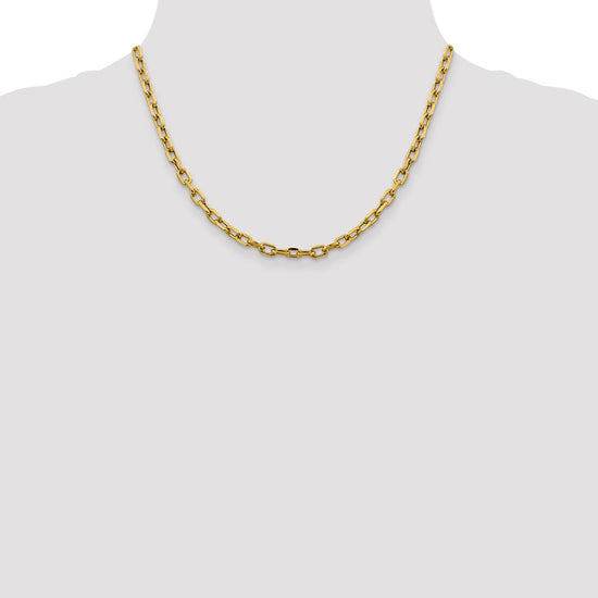 Gold (14K) Semi-solid Diamond-Cut Open Link Cable Chain
