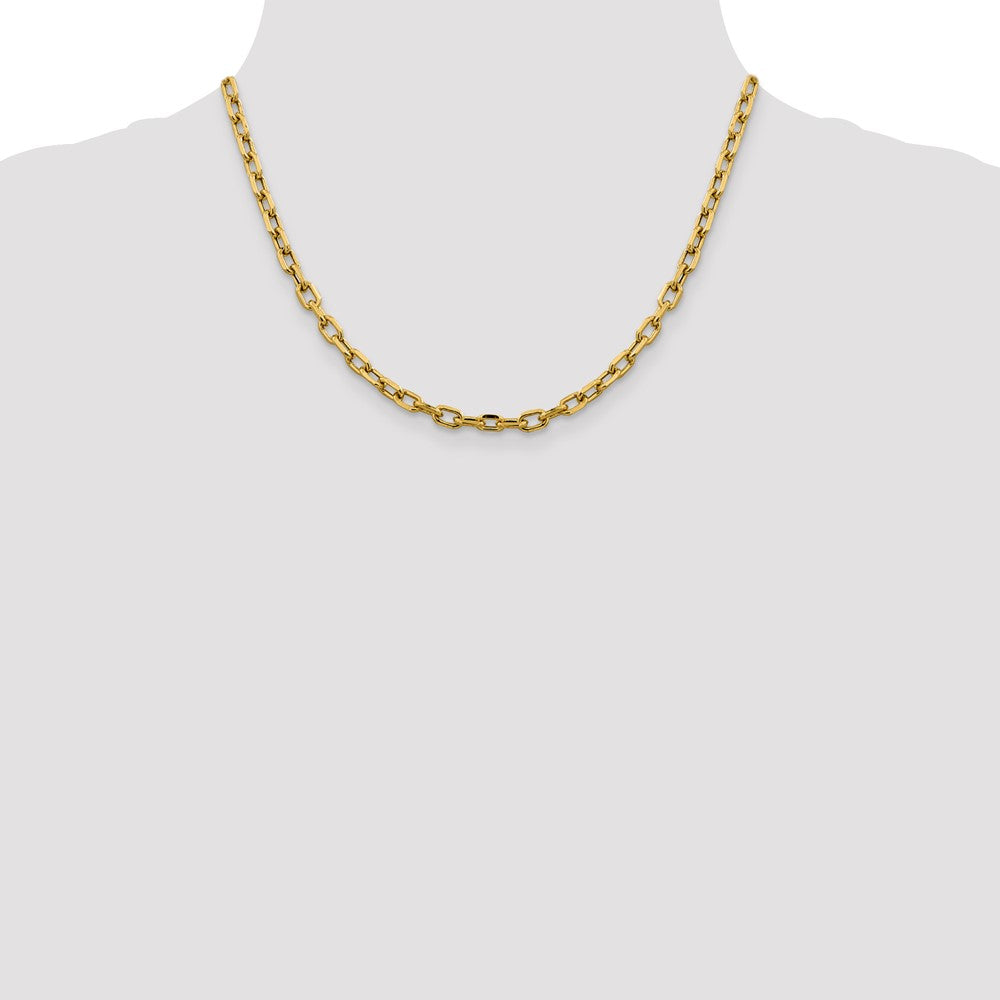 Gold (14K) Semi-solid Diamond-Cut Open Link Cable Chain
