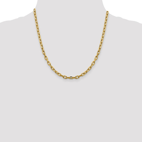 Gold (14K) Semi-solid Diamond-Cut Open Link Cable Chain