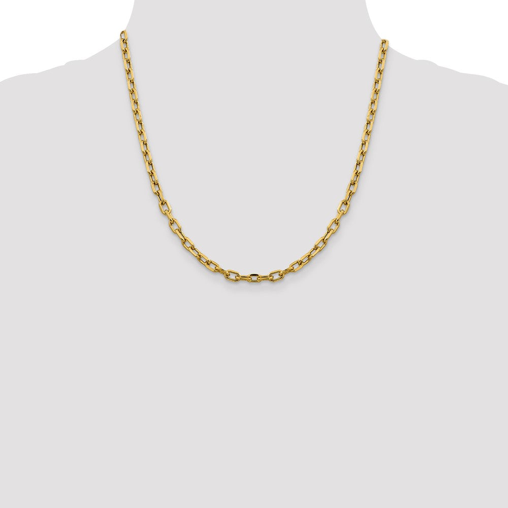 Gold (14K) Semi-solid Diamond-Cut Open Link Cable Chain