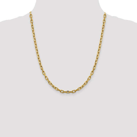 Gold (14K) Semi-solid Diamond-Cut Open Link Cable Chain