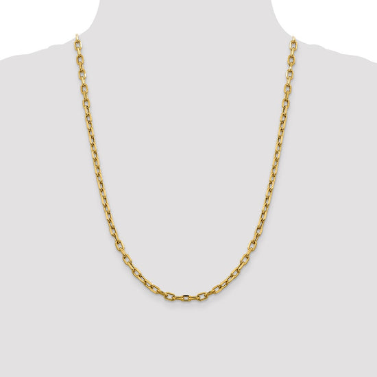 Gold (14K) Semi-solid Diamond-Cut Open Link Cable Chain