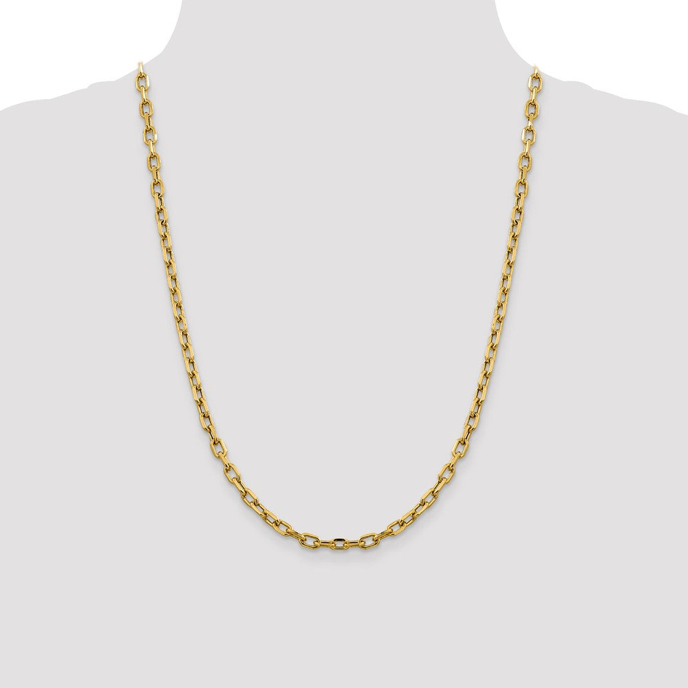 Gold (14K) Semi-solid Diamond-Cut Open Link Cable Chain