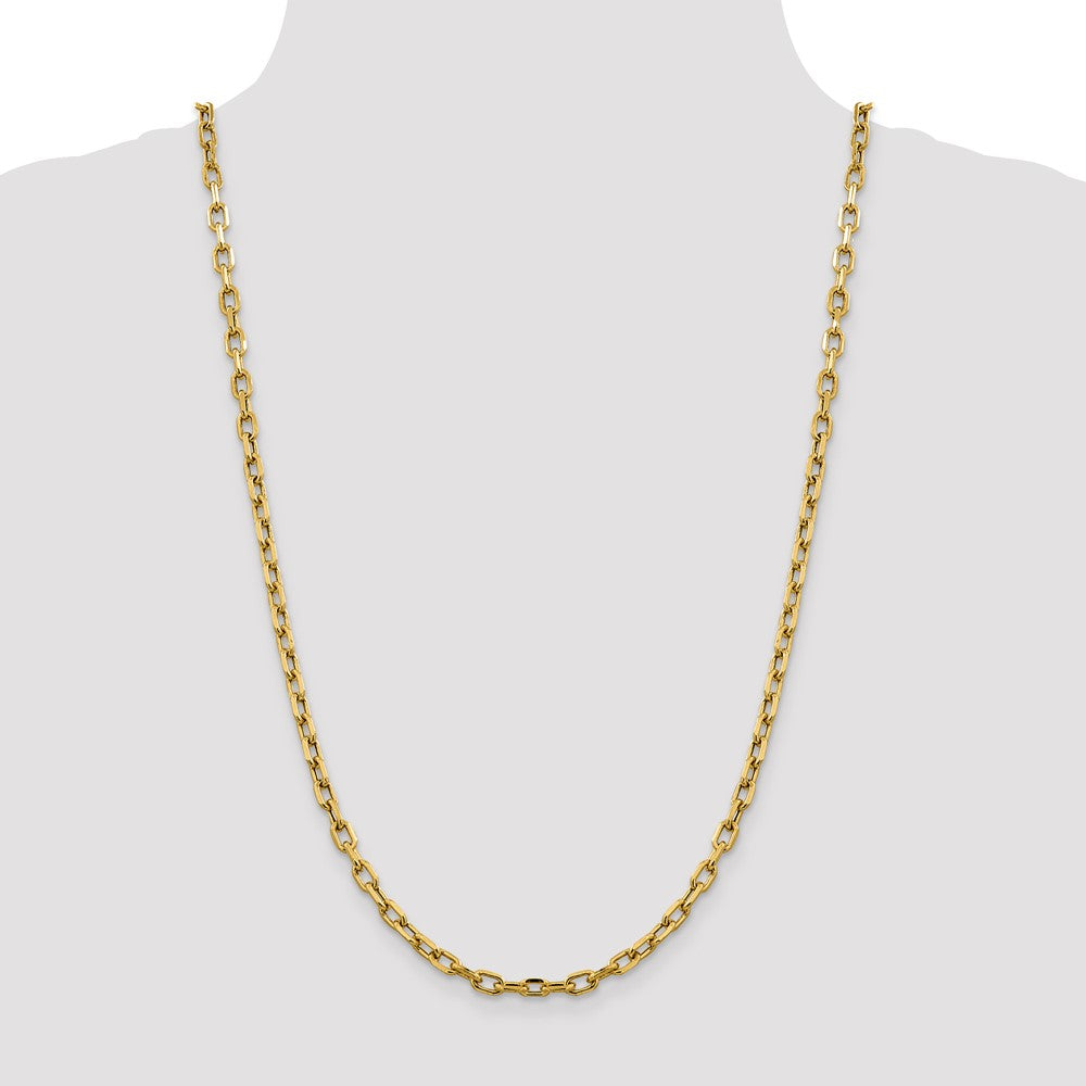 Gold (14K) Semi-solid Diamond-Cut Open Link Cable Chain
