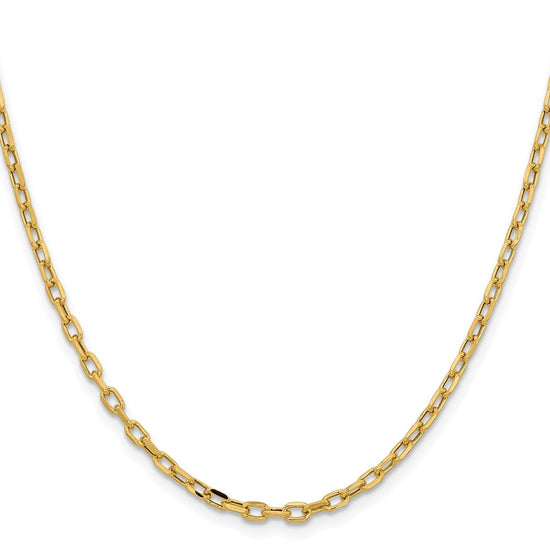 Gold (14K) Semi-solid Diamond-Cut Open Link Cable Chain
