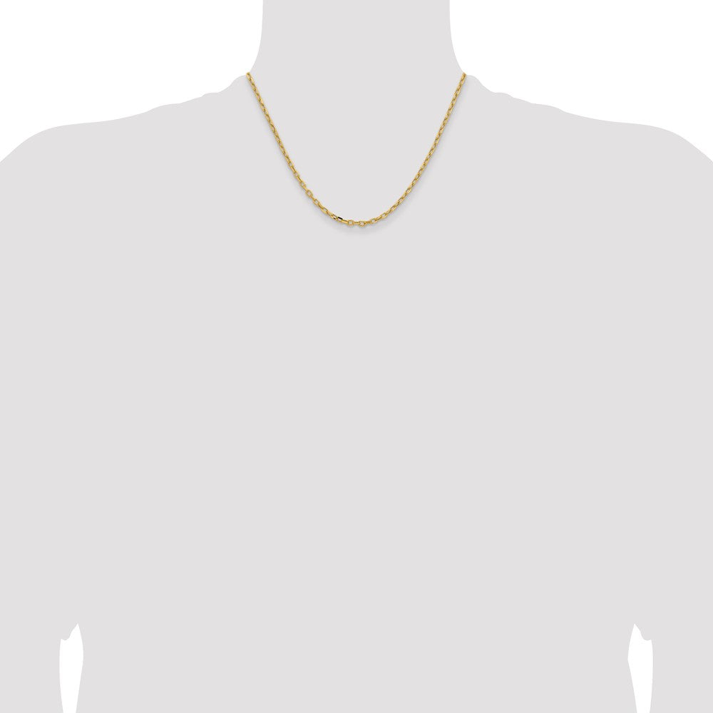 Gold (14K) Semi-solid Diamond-Cut Open Link Cable Chain