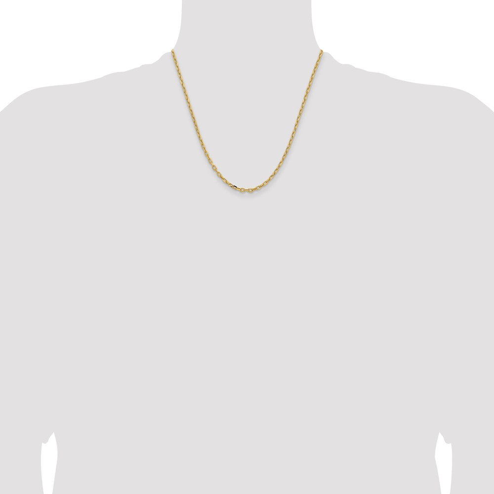 Gold (14K) Semi-solid Diamond-Cut Open Link Cable Chain