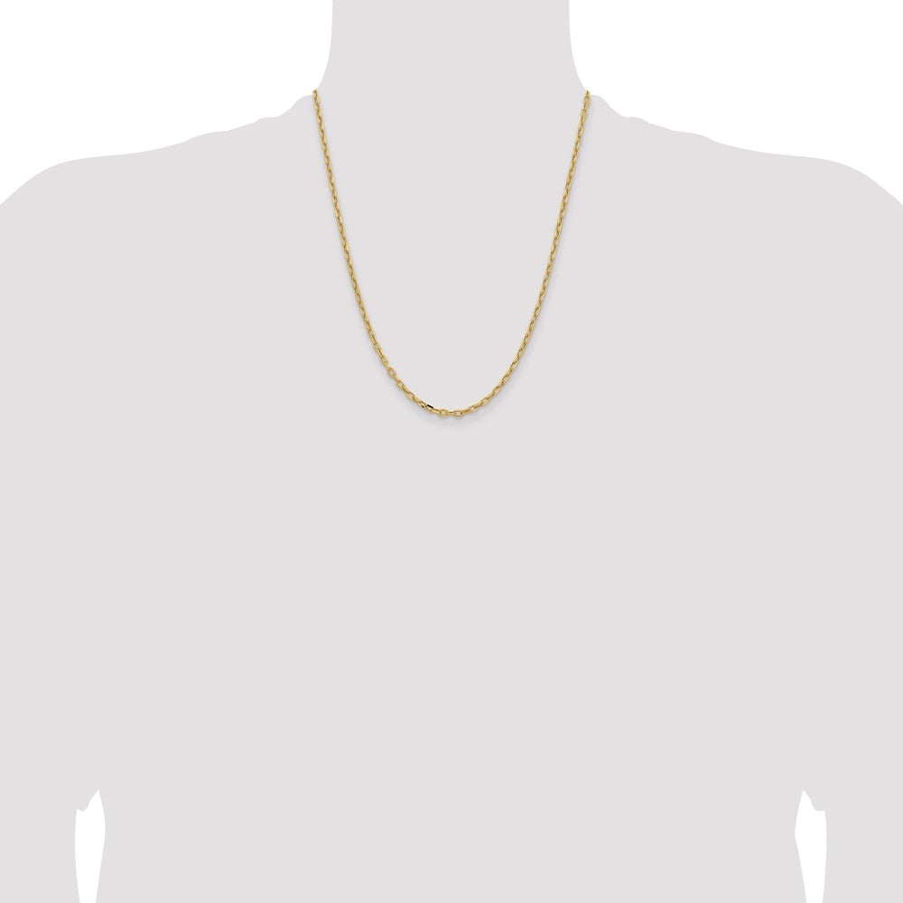 Gold (14K) Semi-solid Diamond-Cut Open Link Cable Chain