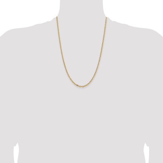 Gold (14K) Semi-solid Diamond-Cut Open Link Cable Chain